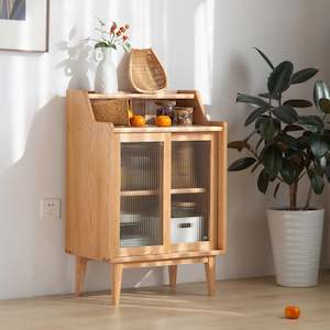 Solidwood Bailey Sideboard, 60x38x90CM, Natural Wood