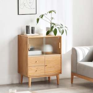 Kitchen And Dining Room: Solidwood Bailey Sideboard, 65x40x85CM, Natural Wood