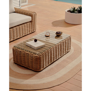 Kave Home Portlligat Faux Rattan Coffee Table