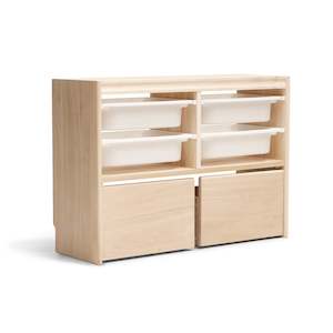 Babies And Kids Room: Solidwood Mio Kids Toy Storage Combination with 2 Drawers and 4 Boxes