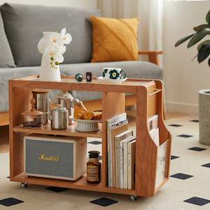 Linspire Flow Solid Wood Side Table with Wheels
