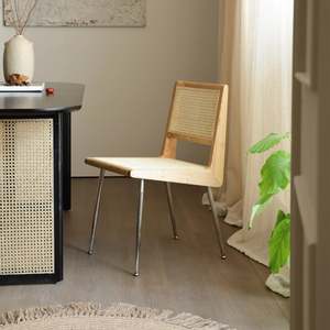 BohoBoho Monte Iron Wood Dining Chair, Natural Wood, Set of 2