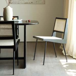 BohoBoho Monte Iron Wood Dining Chair, Black, Set of 2