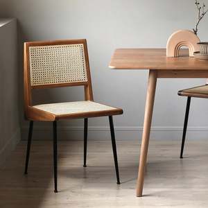 BohoBoho Monte Iron Wood Dining Chair, Dark Wood, Set of 2