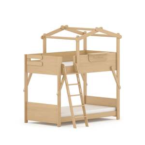 Boori Treehouse Kids NZ King Single Bunk Bed + Roof Frame and Ladder, Beech