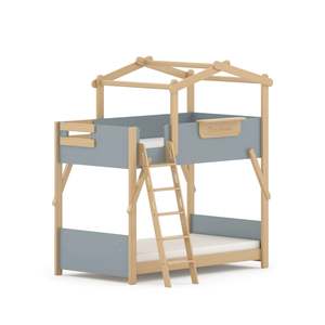 Boori Treehouse Kids NZ King Single Bunk Bed + Roof Frame and Ladder, Blueberry