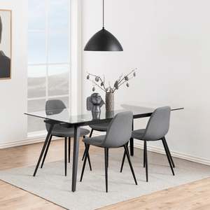Hjem Design: Hjem Design Verna Dining Chair, Light Grey, Set of 4