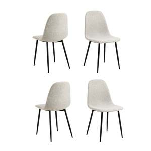 Hjem Design: Hjem Design Celia Dining Chair, Light Grey & Black, Set of 4