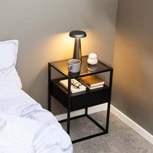 Hjem Design: Hjem Design Randolf Bedside Table, Black