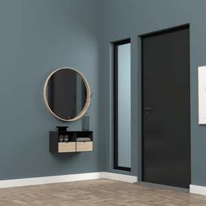 Hjem Design: Hjem Design Jackson Bedside Table, Black & Natural Wood, Set of 2