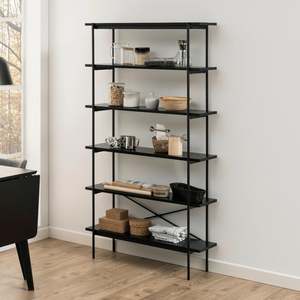 Hjem Design: Hjem Design August Shelving Unit, Black, 94x27x172cm