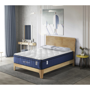 Lifely Deep Dream Premium Cool Gel Infused Memory Foam Mattress, Medium Firm, White, Blue