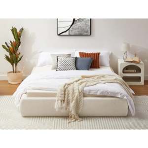 Lifely Felix Fabric Bed Base, Off-White