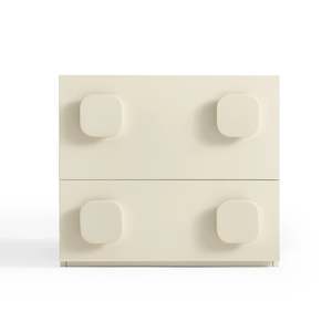 Linspire Mosaic Bedside Table, Off-White
