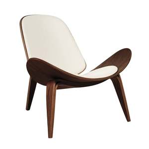 MODE Hans Wegner Shell Chair CH07 Replica, Dark wood & Ivory