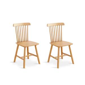 MODE Ton Ironica Dining Chair Replica, Natural Wood, Set of 2