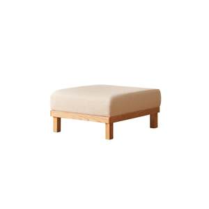 Ottomans: Solidwood Sanfi Linen Ottoman, Oak