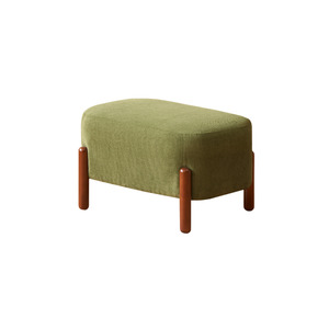 Ottomans: Solidwood Bluro Corduroy Ottoman, Green