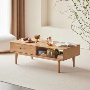 Solidwood Bailey Coffee Table, 120cm, Natural Wood