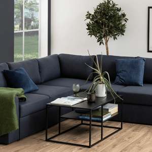 Living Room Furniture: Hjem Design Newark Rectangular Coffee Table with Shelf