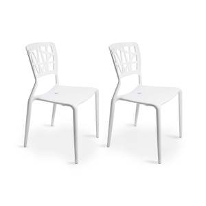 MODE Dondoli Pocci Viento Chair Replica, White, Set of 2