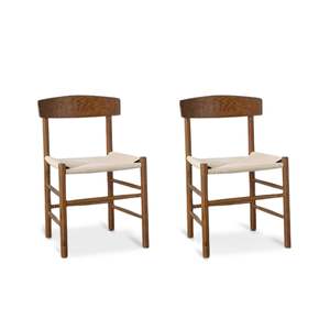 Kitchen And Dining Room: MODE Borge Mogensen Shaker Chair J39 Replica, Dark Wood, Set of 2