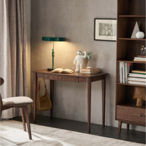 Solidwood Bailey Desk, A Drawer, 100x50CM, Dark Wood