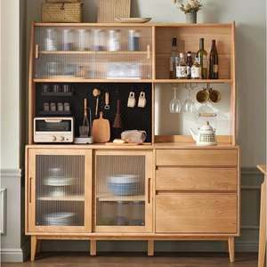 Solidwood Bailey Sideboard, 150x40x169CM, Natural Wood