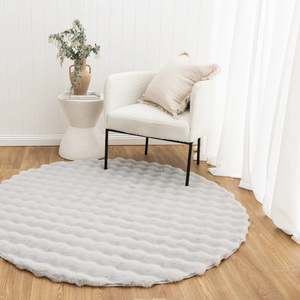 DreamWeaver Essence Round Machine Washable Rug, Silver
