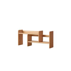 Solidwood Hemura Expandable Desktop Bookshelf, Oak