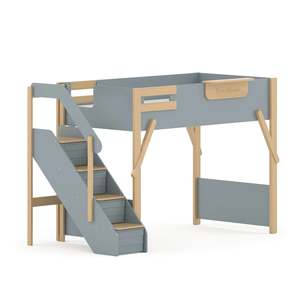Boori Treehouse Kids NZ King Single Loft Bed + Storage Staircase, Blueberry
