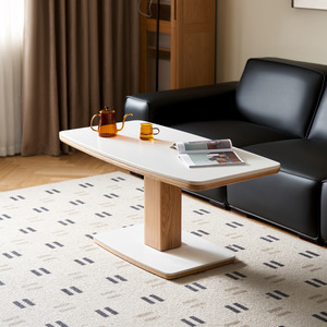 Coffee Tables: Solidwood Hemura Height-Adjustable Coffee Table with Sintered Stone Top