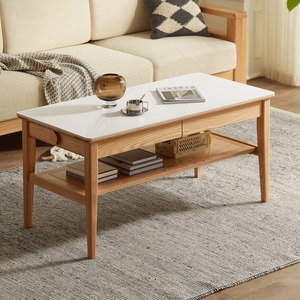 Coffee Tables: Solidwood Hemura Coffee Table with Sintered Stone Top, 120cm