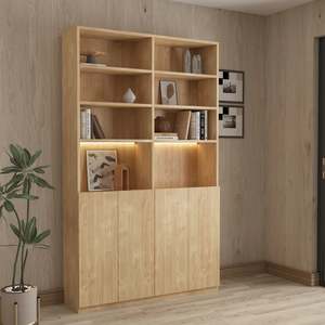 Loft Kiri Bookcase with 4 Doors, 120cm, Natural Wood