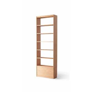 Solidwood Hemura Shelving Unit Module with 1 Drawer, Oak, 80cm