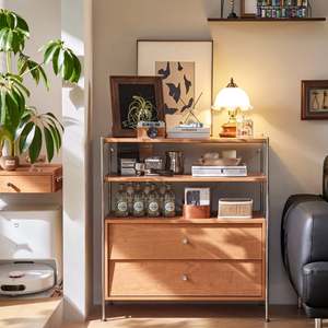 Shelving Units: Linspire Zen Storage Rack with 2 Drawers and 2 Shelves