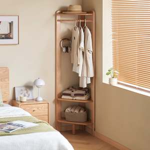 Solidwood Mia Corner Clothes Rack, Premium Birch