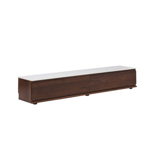 Solidwood: Solidwood Luxembourg Sintered Stone Top Entertainment Unit, W180cm, American Black Walnut & White Marble