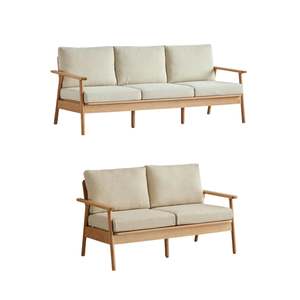 Solidwood Seattle 2PCS Sofa Set, 3+2 Seater, Natural Wood