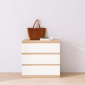 Loft Ensio Chest of 3 drawers, White & Natural Wood