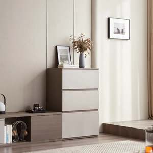 Linspire: Linspire Rena Chest of 3 Drawers, Grey & Dark Wood