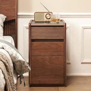Bedside Tables: Solidwood Luxembourg Bedside Table, American Black Walnut, Tall