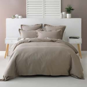 Duvet Covers: Savona Nova Duvet Cover Set, Taupe