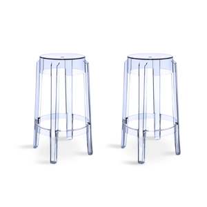 MODE Philippe Starck Charles Ghost Bar Stool Replica 65cm, Set of 2