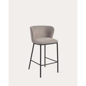 Kave Home Ciselia Chenille Bar Stool, Brown