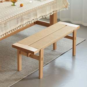 Dining Benches: Solidwood Amber Rope Bench, 120cm