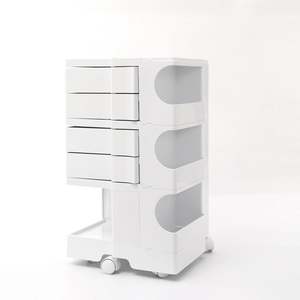 MODE Joe Colombo 3 Tier Boby Storage Trolley Cart Replica, White