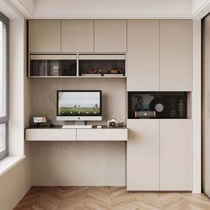 Linspire Vanko Floating Office Desk & Bookcase Set