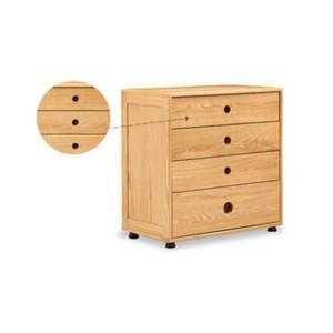 Solidwood Gleam Kids Combo Storage Chest of 4 drawers, 74x40x75cm, Natural Wood