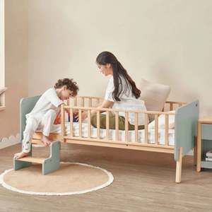 Nursery Furniture: Boori Natty Kids Bedside Bed with Step Stool, Blueberry